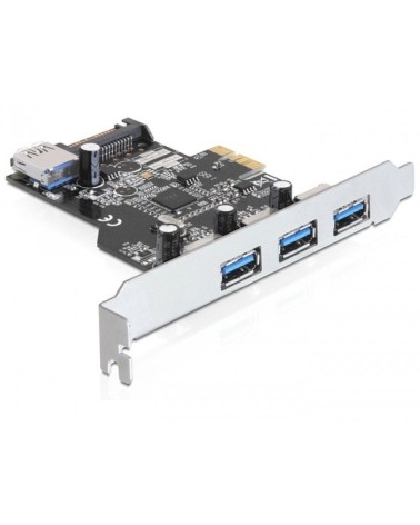 icecat_Delock PCIe x1  USB 3.0 3xext.1xint.+LP SATA Power, 89301