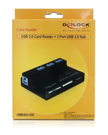 icecat_Delock Card Reader USB 3.0 All in 1, 4 x Slots+3 Port USB 3.0, 91721