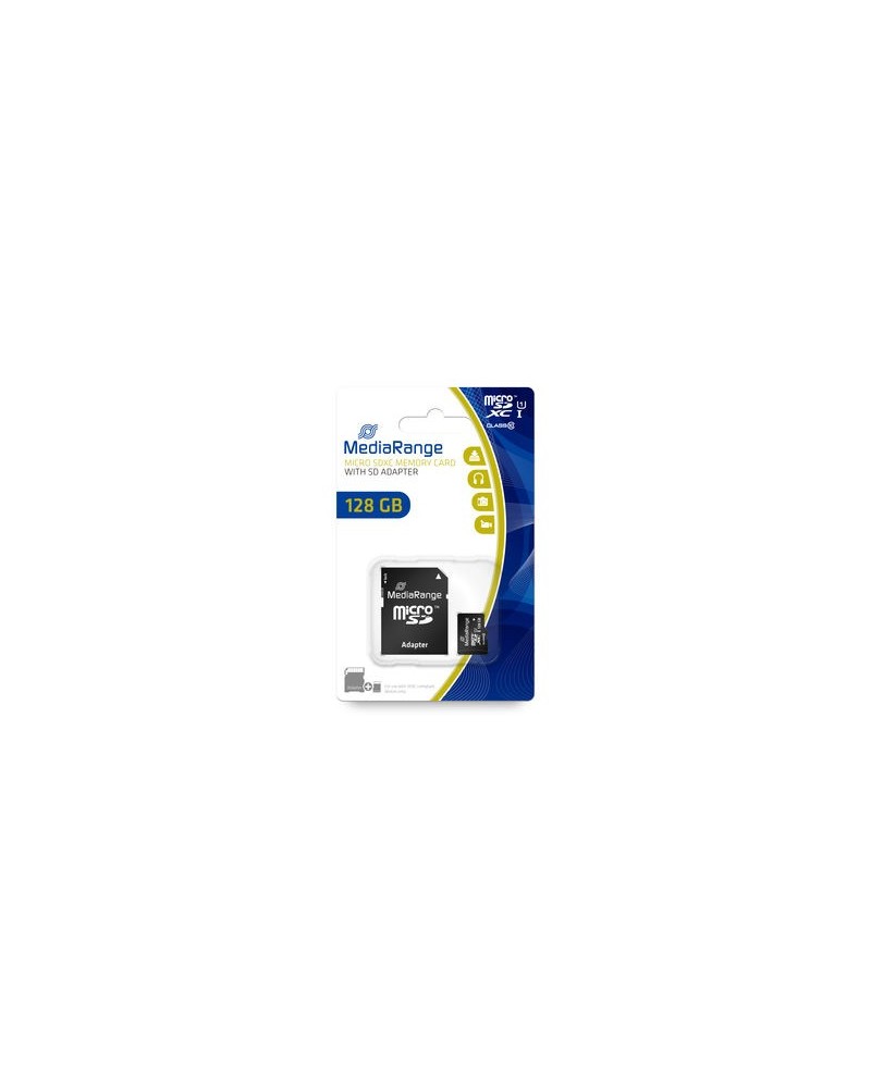 icecat_Media Range MediaRange SD MicroSD Card 128GB UHS-1 Cl.10 inkl. Adapter, MR945