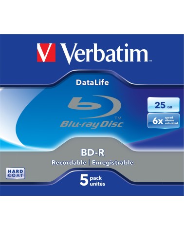 icecat_1x5 Verbatim BD-R Blu-Ray 25GB 6x Speed Datalife No-ID Jewel, 43836