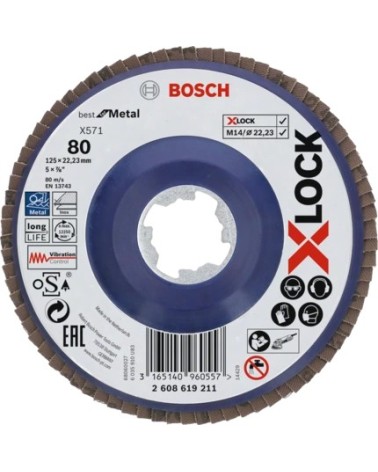 icecat_Bosch X-LOCK Fächerscheibe X571 Best for Metal, 125mm, Schleifscheibe, 2608619211