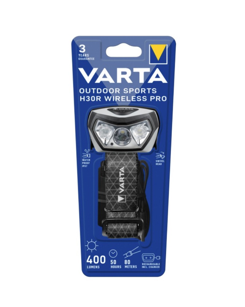 icecat_VARTA Outdoor Sports H30R Wireless Pro Stirnlampe mit Akku, 18650101401
