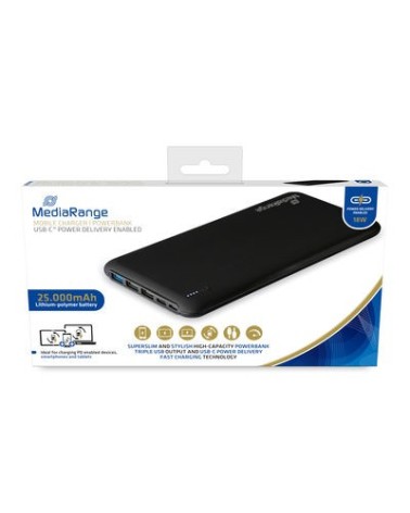 icecat_Media Range MediaRange Powerbank 25000 mAh 3,7V USB-C mit Quickcharge, MR754