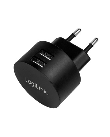icecat_LogiLink USB Wall Charger 2port,Fast Charging 10.5W, schwarz, PA0218