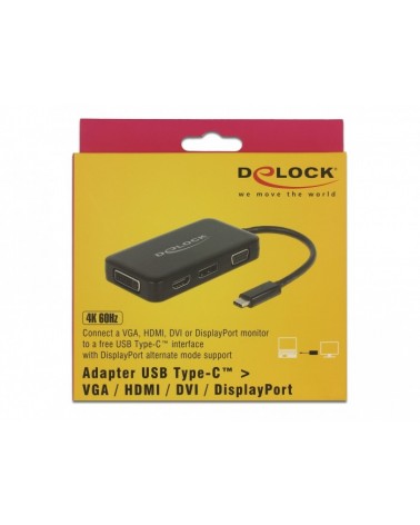 icecat_Delock Adapter USB-C (Stecker)  VGA + HDMI + DVI + DisplayPort (Buchse), 63929