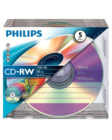icecat_Philips CD-RW 80Min 700MB 4-12x Slimcase Colour, 10-040-037