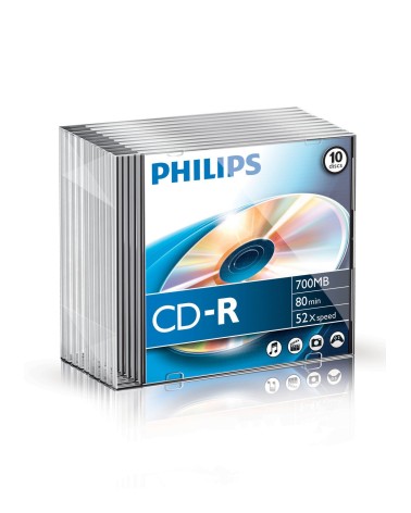icecat_Philips CD-R 80Min 700MB 52x Slimcase (10 Disc), 10-040-002