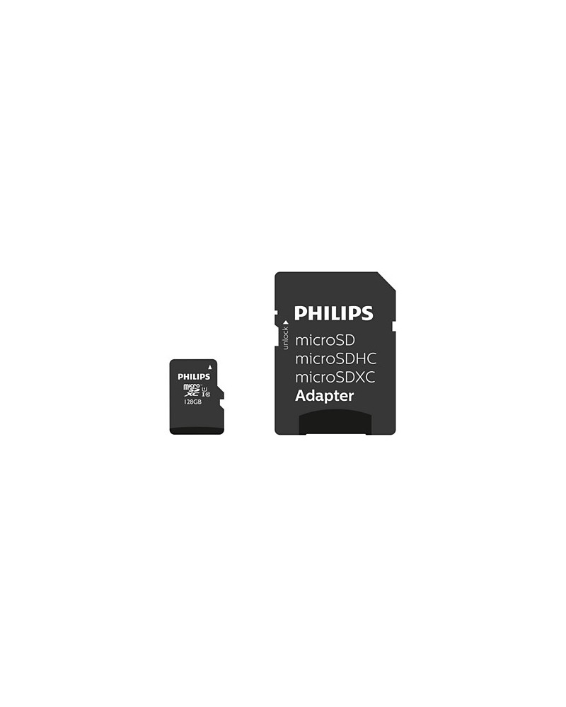 8719274666998 - Sd Micro sdhc Card 128GB Card Class 10 incl Adapter (FM12MP45B 00) - Philips