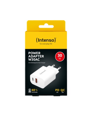 icecat_INTENSO Power Adapter W30AC weiß 1x USB-A 1x USB-C 30W, 7803012