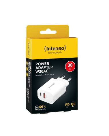 icecat_INTENSO Power Adapter W30AC weiß 1x USB-A 1x USB-C 30W, 7803012