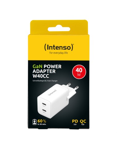 icecat_INTENSO Power Adapter W40CC GaN weiß 2x USB-C 40W, 7804012