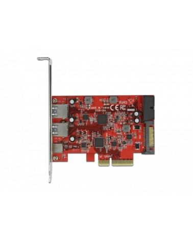 icecat_Delock PCIe x4  1x USB 3.2 Gen 2 USB-C,+ 2xUSB-A, 1x intern USB 3.2 Gen 1, Schnittstellenkarte, 90492