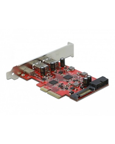 icecat_Delock PCIe x4  1x USB 3.2 Gen 2 USB-C,+ 2xUSB-A, 1x intern USB 3.2 Gen 1, Schnittstellenkarte, 90492