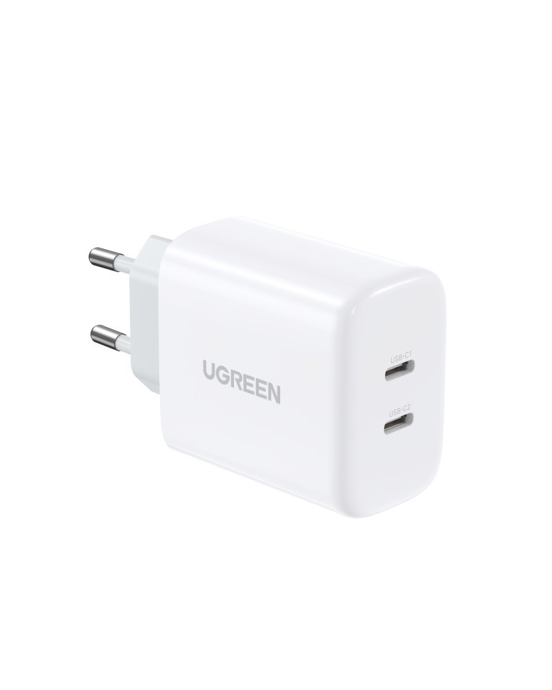 6957303813438 - 10343 USB-C+USB-C 40W PD Wall Charger (20W+20W) EU White 10343 6957303813438