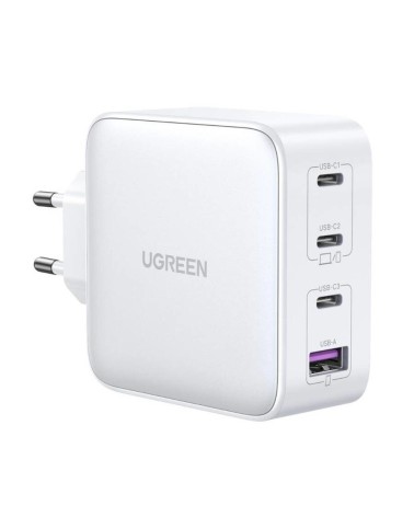 icecat_UGREEN USB-A+3xUSB-C 100W GaN Tech Fast Wall Charger EU White, 15337