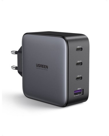 icecat_UGREEN USB-A+3xUSB-C 100W GaN Tech Fast Wall Charger EU Black, 40747