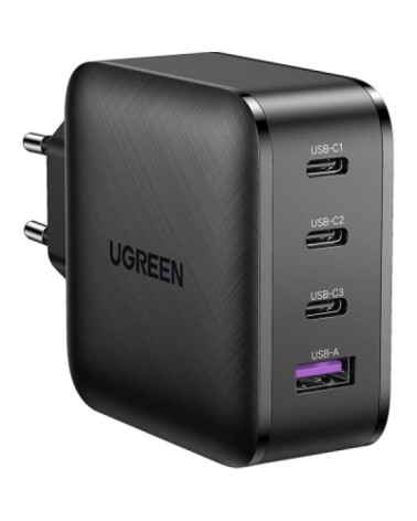 icecat_UGREEN USB-A+3xUSB-C 65W  GaN Tech Fast Wall Charger EU Black, 70774
