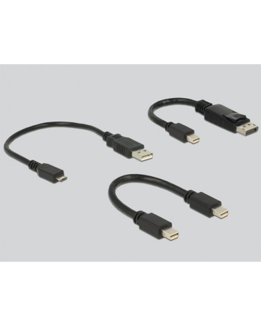 icecat_Delock Adapter DisplayPort 1.2 + Micro USB-B  DisplayPort + HDMI +VGA, Video-Splitter, 87685