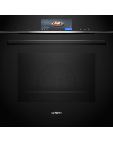 icecat_SIEMENS iQ700, Einbau-Dampfbackofen, 60 x 60 cm, Schwarz, Edelstahl [ EEK  A+   Skala A+++ bis D ], HS758G3B1