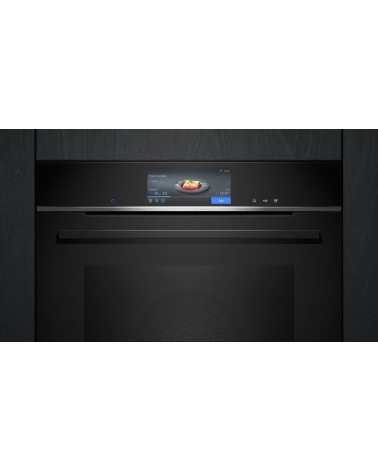 icecat_SIEMENS iQ700, Einbau-Dampfbackofen, 60 x 60 cm, Schwarz, Edelstahl [ EEK  A+   Skala A+++ bis D ], HS758G3B1