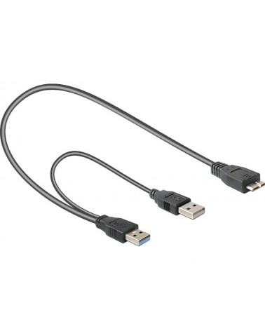 icecat_Delock Kabel USB 3.0-A auf USB 3.0 B + USB 2.0-A, Adapter, 82909