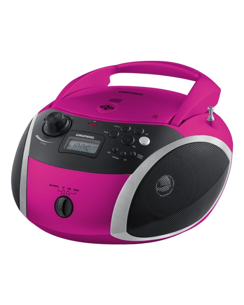 4013833035107 - GPR1120 GRB 3000 BT - Tragbares Bluetooth Boombox Radio Pink und Silber