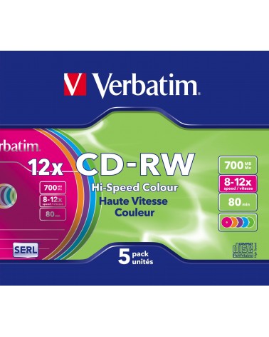 icecat_VERBATIM CD-RW 80Min 700MB 8-12x Slimcase(5 Disc), 10-020-104