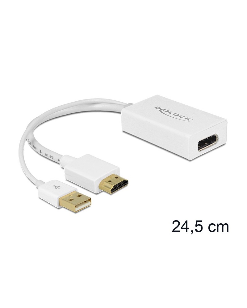 icecat_Delock Adapter HDMI-A + USB-A (Stecker)  DisplayPort 1.2 (Buchse), 62496