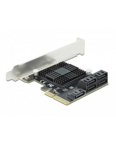 icecat_Delock PCIe 5P SATA x4 LP, Schnittstellenkarte, 90498