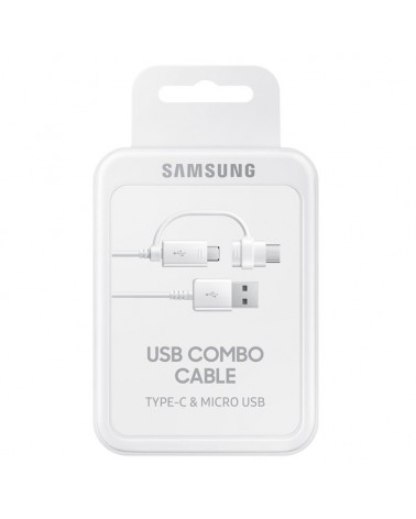 icecat_Samsung Datenkabel Micro-USB zu USB-A inkl USB-C Adapter, Weiß, EP-DG930DWEGWW