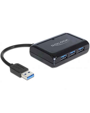 icecat_Delock HUB USB 3.0 3 Port extern +1x Gigabit Lan Port schwarz, 62440